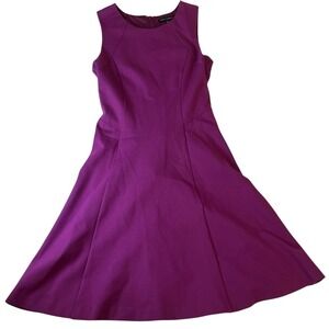 NWT White House Black Market Dress Womens Small Dark Purple Fit Flare Sleeveless